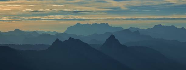 Swiss mountains at sunrise.