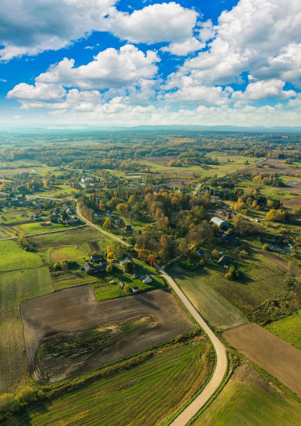 istock Makniunai village in Lithuania from Drone 1358113075