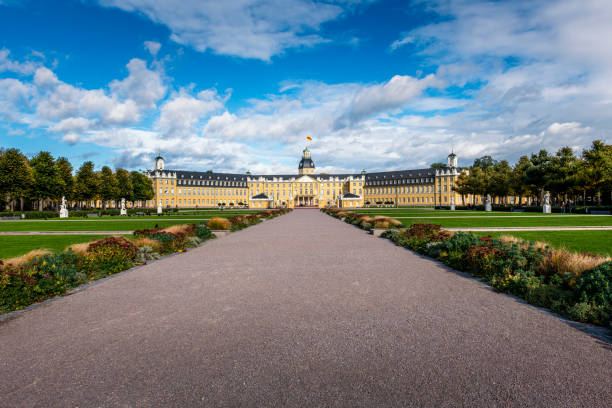 Karlsruhe, Germany - October 21, 2021: view to famous castle in Karlsruhe.