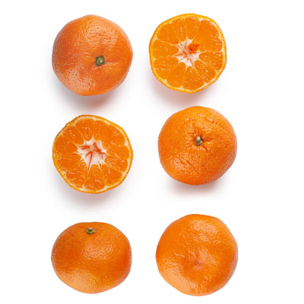 istock ripe orange tangerines on white isolated background in different angles 1358118547