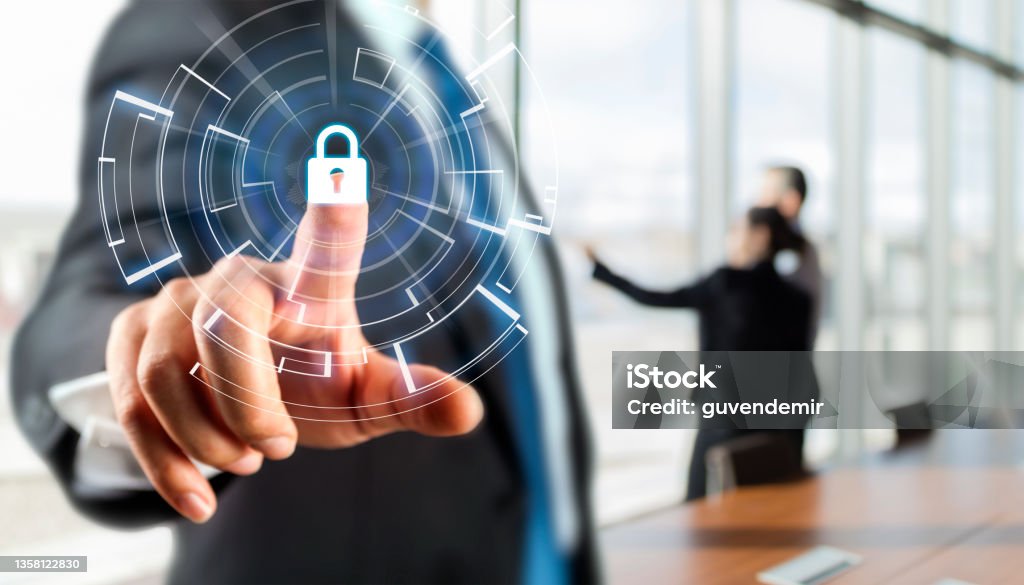 Cyber security systems for business network Network Security Stock Photo