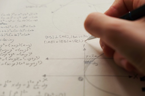 Complex Math Formulas On Notepad Stock Photo - Download Image Now ...