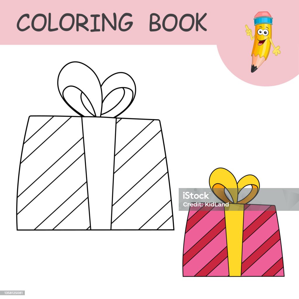 Vetores de Caixa De Presente De Desenho Animado Livro De Colorir Com Gift  Box Amostras Incolores E Coloridas De Natal Ou Caixa De Aniversário Na  Página De Colorir Para Crianças Modelo Simples