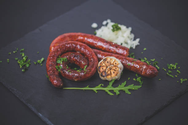 Serving Grilled Barbecue Sausage