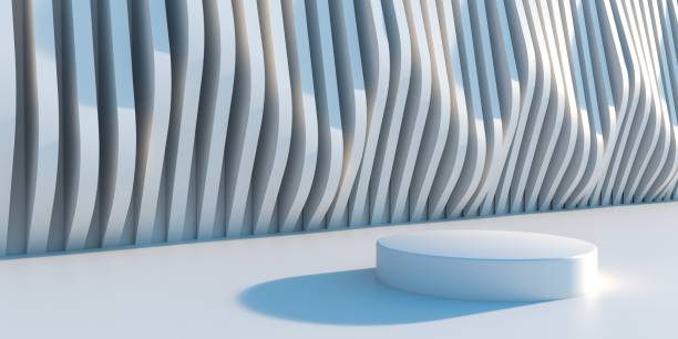 istock A podium with a geometric shape in the background. Minimal concept. 3d rendering 1358126191