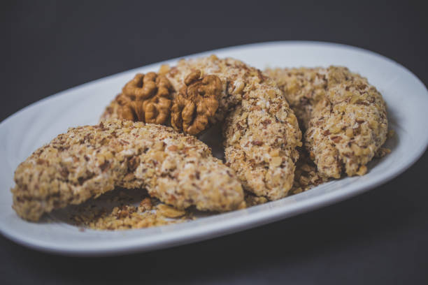 Homemade sweet cookies with walnuts