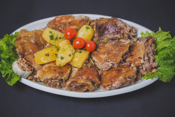 Organic grilled lamb meat
