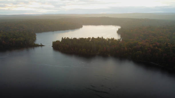 istock Beautiful lake view of eibsee with island .Quebec,Canada 1358144443
