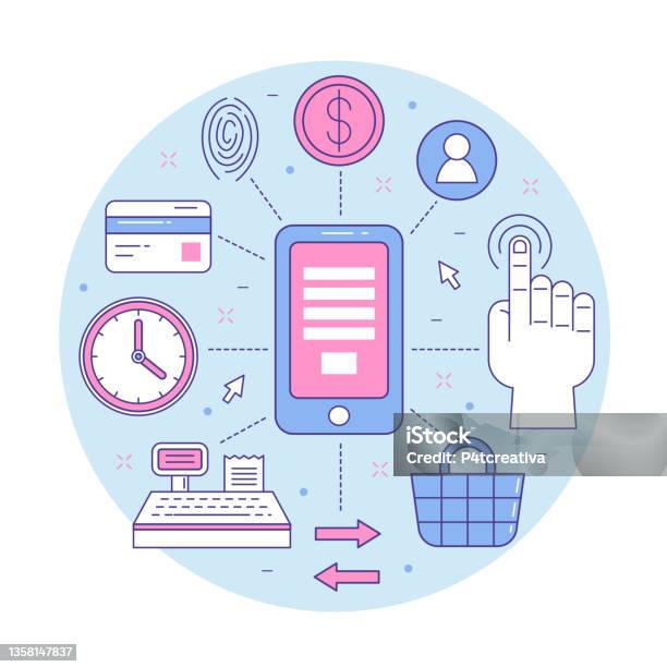 Digital Transaction Vector Digital Transaction Element Illustration Vector Design Stock ...