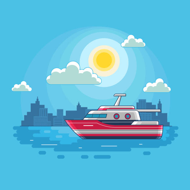 船イラストベクトルデザインによる夏休み - nautical vessel yacht isolated speedboat点のイラスト素材／クリップアート素材／マンガ素材／アイコン素材