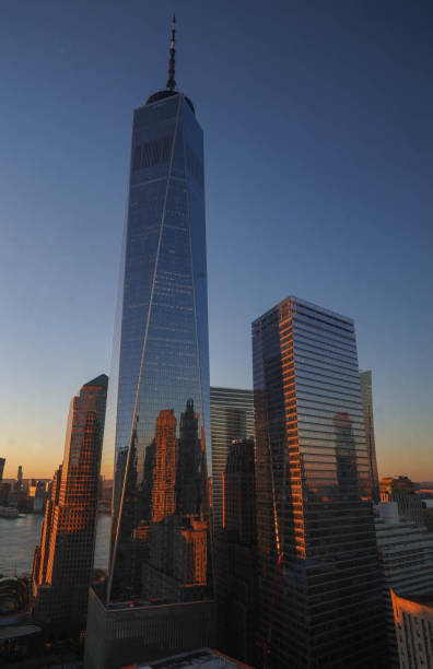 istock Lower Manhattan skyline at dusk 1358151541