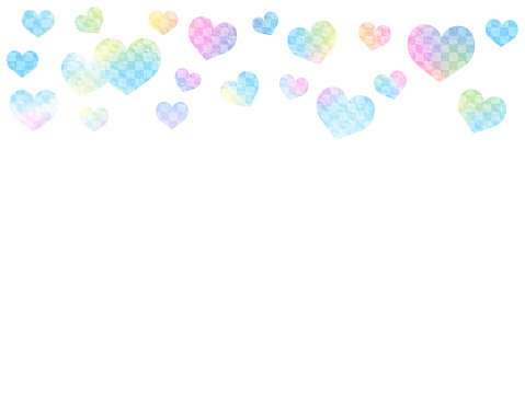 Colorful heart wallpaper. Illustration in watercolor.