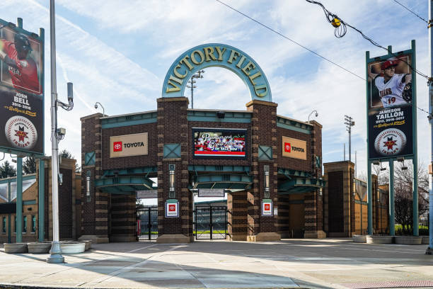Victory Field Baseball Stadium in Indianapolis,  Indiana, USA Indianapolis, Indiana, USA – December 4, 2021: Victory Field is a minor league ballpark, home to the Indianapolis Indians baseball team. Christine Kohler stock pictures, royalty-free photos & images
