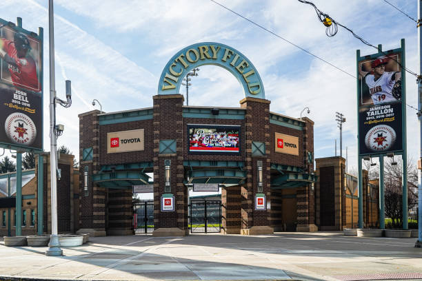 Victory Field Baseball Stadium in Indianapolis, Indiana, USA Indianapolis, Indiana, USA – December 4, 2021: Victory Field is a minor league ballpark, home to the Indianapolis Indians baseball team. christine kohler stock pictures, royalty-free photos & images