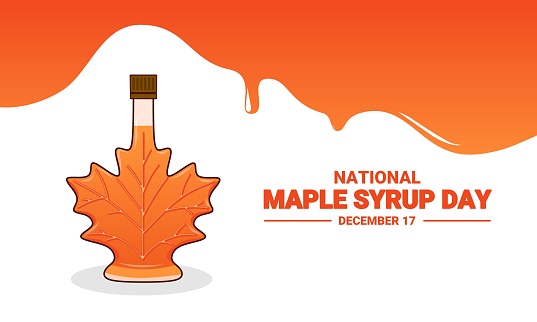 Vector illustration, maple leaf shape syrup bottle, isolated on a white background, as a banner, poster or template, National Maple Syrup Day.