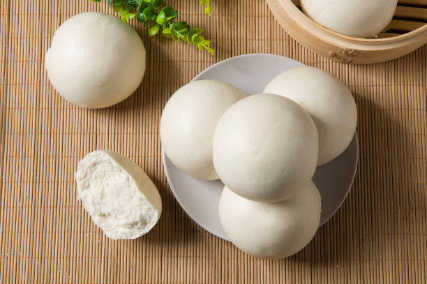 istock Chinese food steamed roll on table. 1358165645