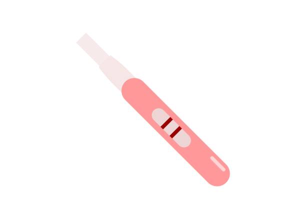 Pregnancy test. Simple flat illustration. Simple flat illustration of pregnancy test. Simple isolated and colored illustration. family planning stock illustrations