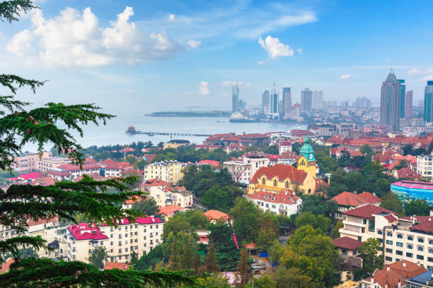 istock Qingdao Signal Hill Park architectural landscape 1358167351