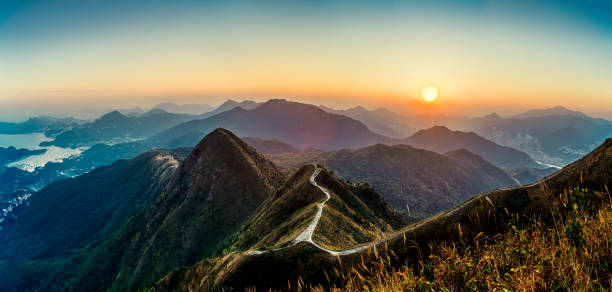 istock Sunset on Wan Kuk Shan and Pyramid Hill 1358170779