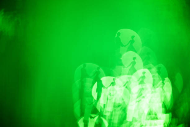 Defocused background with couple at the wedding.