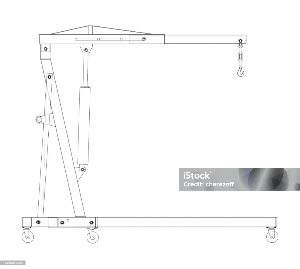 Hoist Layout Engine Hoist Vector Stock Illustration - Download Image Now - Abstract ...