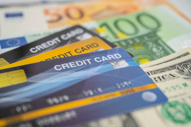 istock Credit card on EU banknotes. Finance development, Banking Account, Statistics, Investment Analytic research data economy, Stock exchange trading, Business company concept. 1358184652