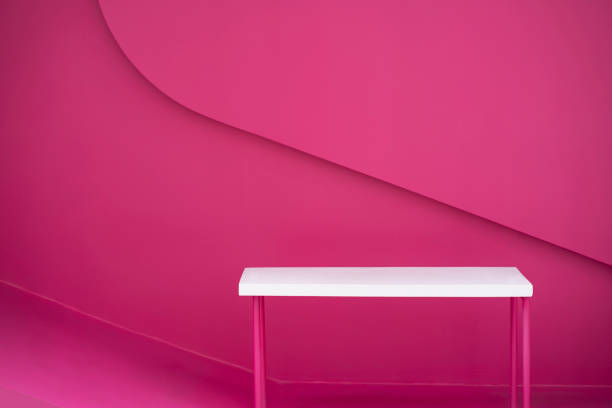 abstract Pink platform for product display interior podium place with empty use for Recommend products.