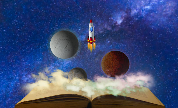 istock Astronomy magic book for kids 1358199756