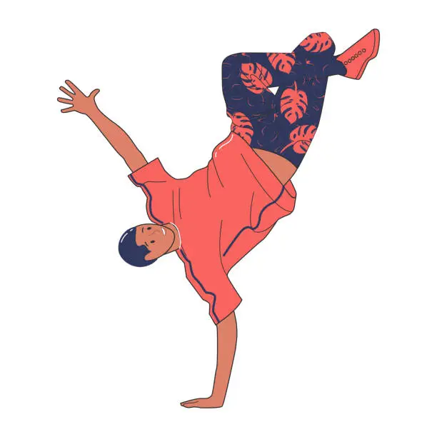 Vector illustration of illustration of a dancing man
