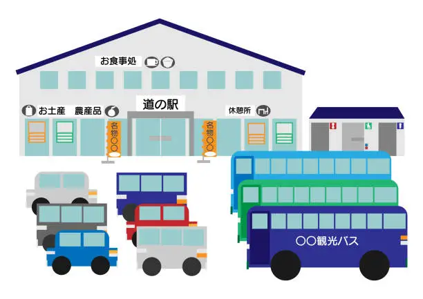 Vector illustration of Roadside station