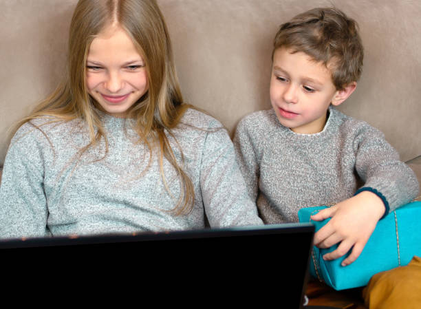 istock Children communicate online and give gifts 1358204649