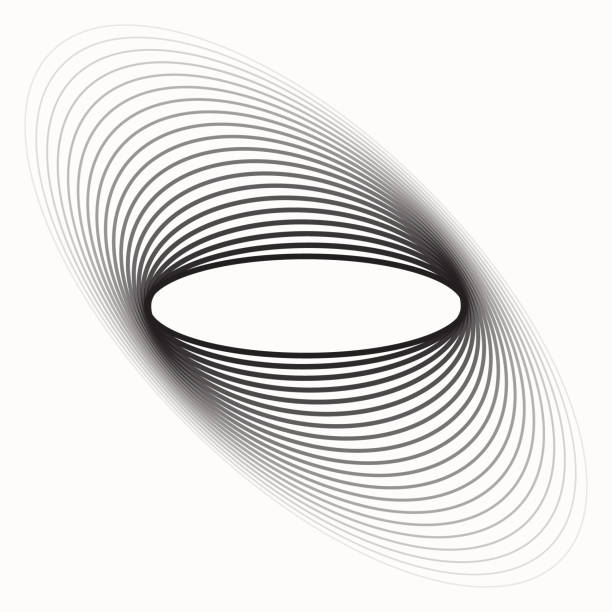 istock Abstract ellipse with transition from black to invisible. Art icon or sign. 1358204805