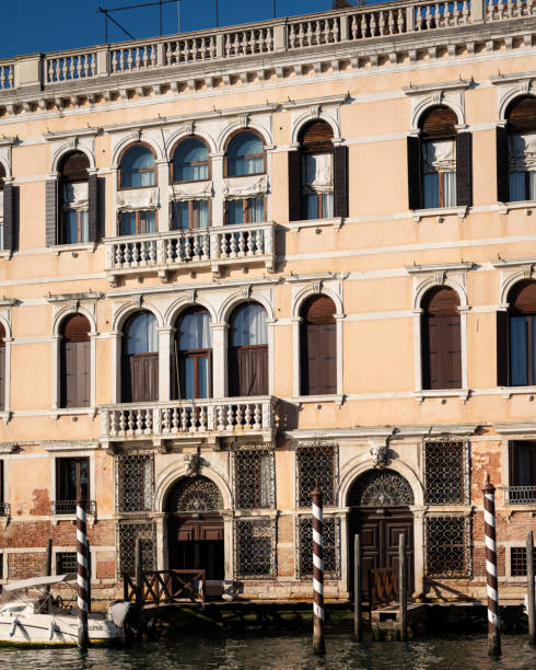 Old palace on the Canale Grande in Venice Venice, Italy - October 31, 2021: Old palace on the Canale Grande in Venice, sunny day in autumn venice italy grand canal honeymoon gondola stock pictures, royalty-free photos & images