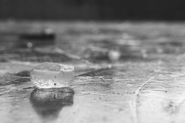 istock Ice pieces on a lake at sunset in winter atmosphere 1358209305
