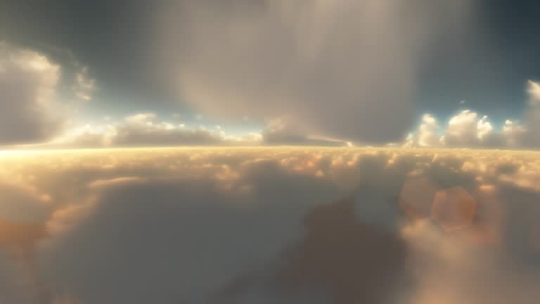 Heavenly flight through clouds loop