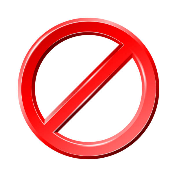 istock Red shiny realistic Ban sign or Stop sign and badge prohibition or forbidden 1358212862