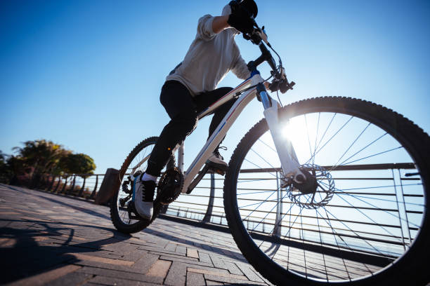 istock Riding bike on the coast path 1358214736