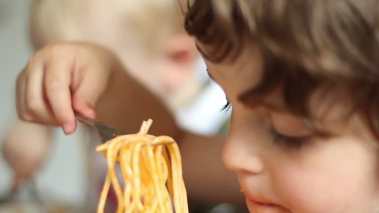 Eating Spaghetti Child