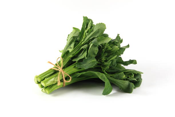 istock Chinese kale vegetable on white background 1358217316