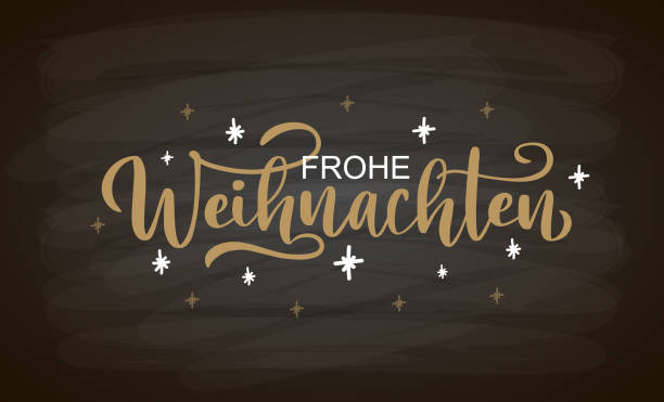 hand sketched frohe weihnachten card, badge, icon typography. lettering frohe weihnachten for christmas, new year greeting card, invitation template, banner, poster. vector eps10 - weihnachten stock illustrations