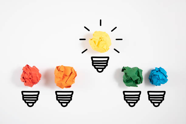 istock Crumpled Paper Light Bulbs Background 1358221040