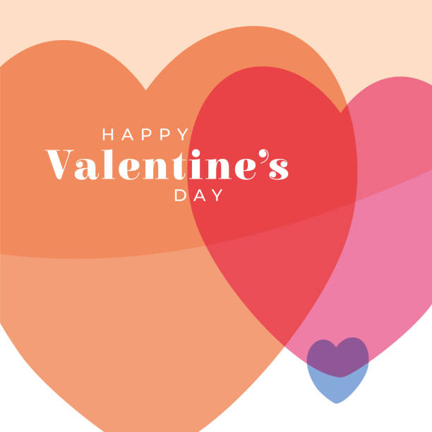поздравительная открытка ко дню святого валентина с абстрактными сердечками. - valentines day graphic element heart shape paper stock illustrations