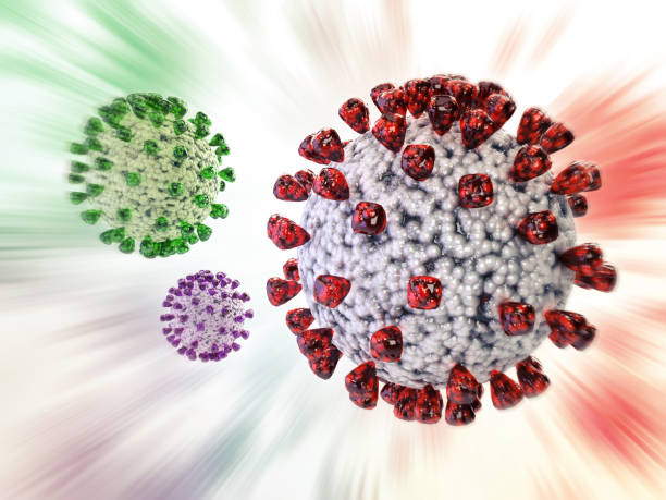istock Covid, Variants, Alpha, Beta, Gama, Delta, Omicron, Virus, Coronavirus. 3d Rendering Concept Illustration. Epidemic, Flu, Global Pandemic, outbreak. 1358222813