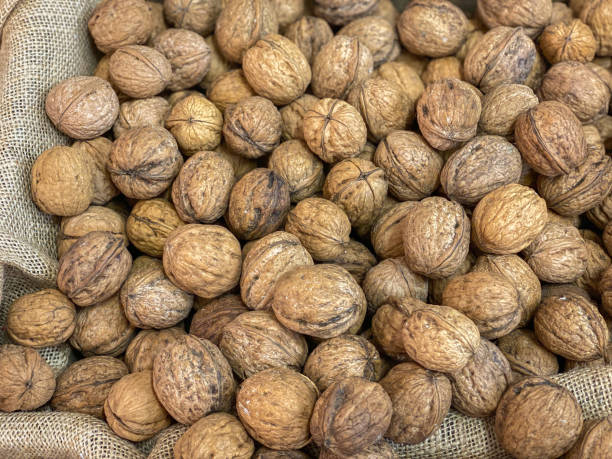 istock Still life background of  walnuts 1358223455