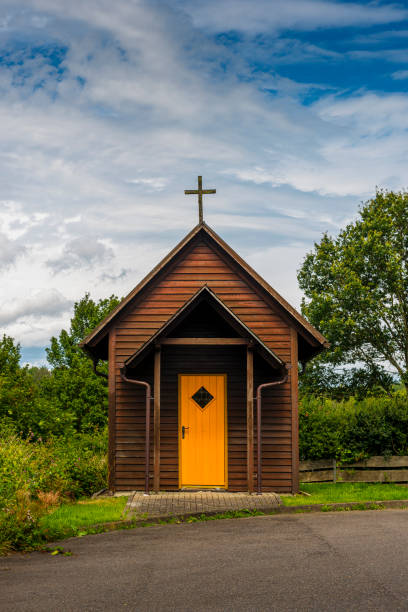 istock wooden chapel on rest area in Germany 1358224162