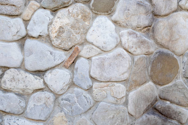 istock Neatly stacked rough cut stone wall seamless texture background. 1358224229