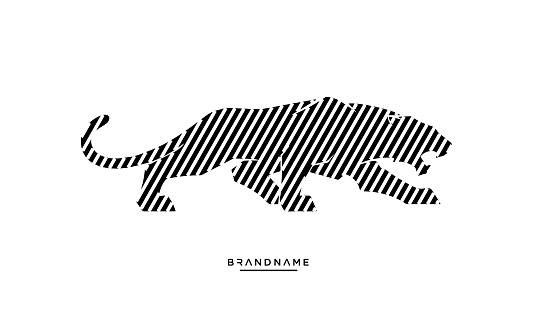 Abstract Logo Icon Vector of Lion or Panther made with minimal lines