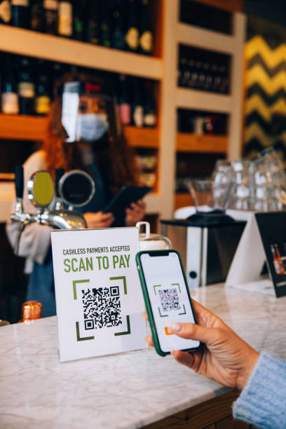 istock Contactless payments scanning QR 1358226588