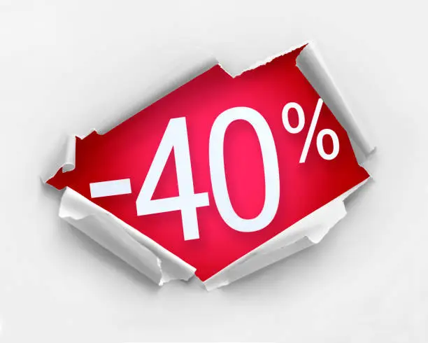 Photo of 40 percent discount message