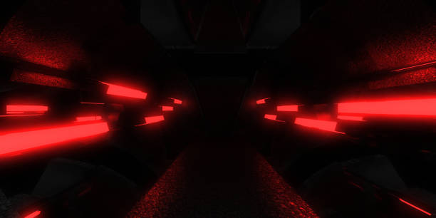 istock 3D abstract background with neon lights. neon tunnel  .space construction . .3d illustration 1358228640